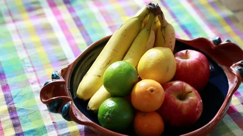 Beautiful fruit on a table Stock Footage 32887795