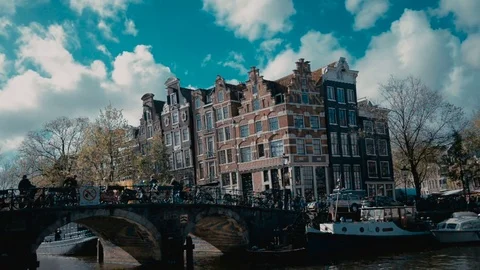 Beautiful Full HD timelapse of the corner of the 'prinsengracht' and Video stock 82181576