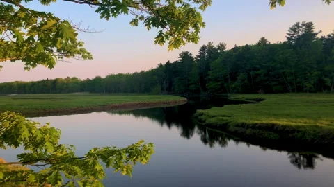 Beautiful Full Tidal River Stock Footage 252149288