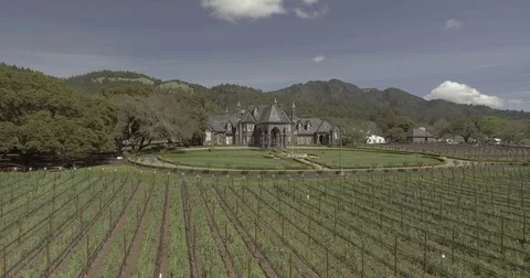 Beautiful full view of winery pan to right. Stock Footage 75720174