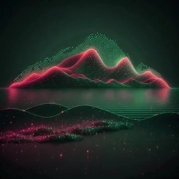 Beautiful future technology style backdrop with lighting. Colorful sound wa.. Stock Illustration