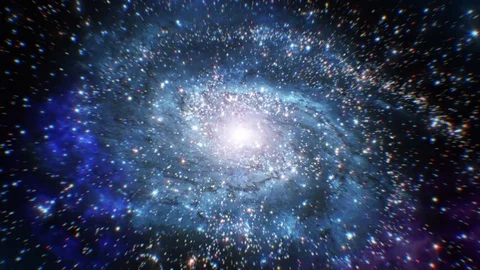Beautiful Galaxy with Bright Twinkling Stars. Flying in Space. HD 1080. Stock Footage
