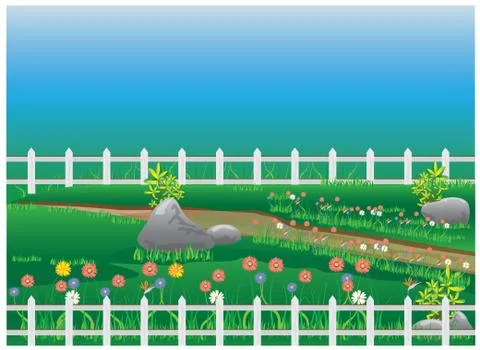Beautiful garden vector design Stock Illustration