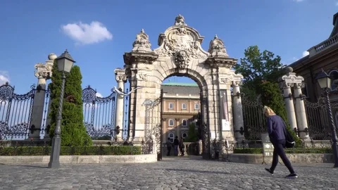 Beautiful gate of Sandor Palace Budapest Hungary Stock Footage 78579422