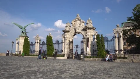 Beautiful gate of Sandor Palace Budapest Hungary Stock Footage 78579481