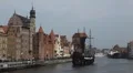 Beautiful Gdansk Cityscape, Krantor, Motlawa River, Old Ship, Medieval Town HD Footage