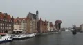 Beautiful Gdansk Cityscape, Krantor, Motlawa River, Old Ship, Medieval Town HD Footage