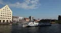 Beautiful Gdansk Cityscape, Krantor, Motlawa River, Old Ship, Medieval Town HD Footage