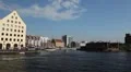 Beautiful Gdansk Cityscape, Krantor, Motlawa River, Old Ship, Medieval Town HD Footage