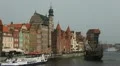 Beautiful Gdansk Cityscape, Krantor, Motlawa River, Old Ship, Time Lapse HD Footage