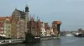 Beautiful Gdansk Cityscape, Krantor, Motlawa River, Old Ship, Time Lapse HD Footage