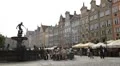 Beautiful Gdansk Market Street, Square, Old City, Medieval Town, Poland HD Footage