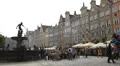 Beautiful Gdansk Market Street, Square, Old City, Medieval Town, Poland HD Footage