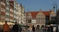 Beautiful Gdansk Market Street, Square, Old City, Medieval Town, Poland HD Footage