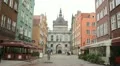 Beautiful Gdansk Market Street, Square, Old City, Medieval Town, Poland HD Footage