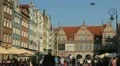 Beautiful Gdansk Market Street, Square, Old City, Medieval Town, Poland HD Footage
