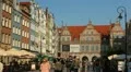 Beautiful Gdansk Market Street, Square, Old City, Medieval Town, Poland HD Footage