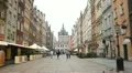 Beautiful Gdansk Market Street, Square, Old City, Medieval Town, Poland HD Footage