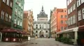 Beautiful Gdansk Market Street, Square, Old City, Medieval Town, Poland HD Footage