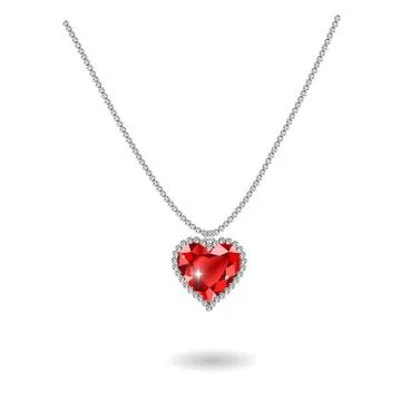 Beautiful gemstone red ruby heart Illustrazione stock