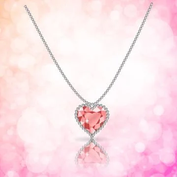 Beautiful gemstone red ruby heart Stock Illustration