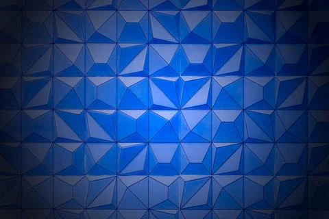 Beautiful geometric blue pattern design of mosaic on the wall Stock Illustration