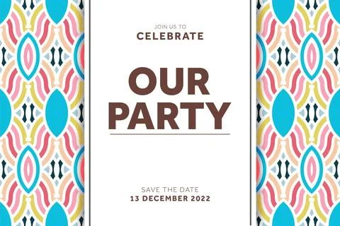 Beautiful geometric pattern wedding invitation Template Stock Illustration