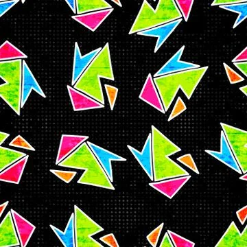 Beautiful geometric polygons seamless pattern on a black background vector il Stock Illustration