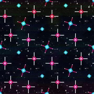 Beautiful geometric seamless pattern on a black background vector illustratio Stock Illustration