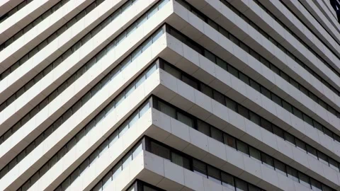 A beautiful geometric shape of two high-rise office buildings located side .. Stock Footage 234136584