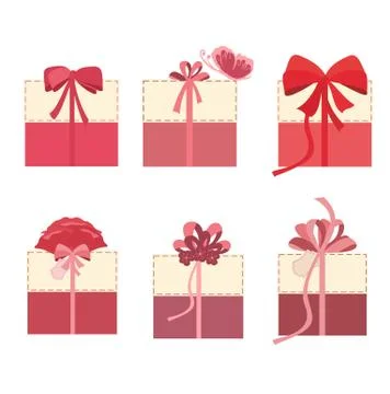 Beautiful gift boxes set Stock Illustration