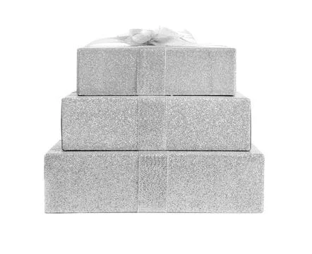 Beautiful gift boxes on white background 스톡 사진