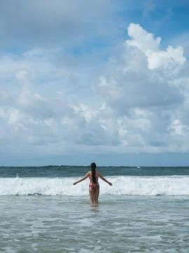 Beautiful girl on the beach Stock Photos