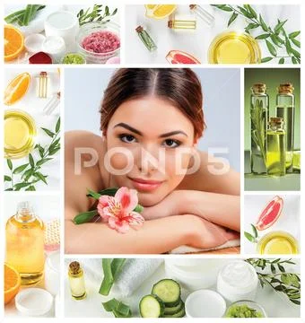 Beautiful girl is being spa Stock Photos