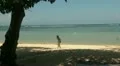 Beautiful girl coming from the beach HD Footage