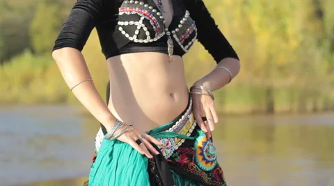 Beautiful girl dancing exotic dance on | Stock Video | Pond5