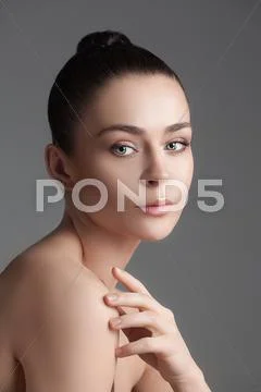 Beautiful Girl face. Perfect skin Stock Photos