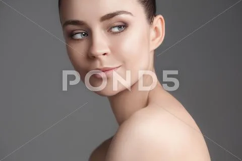 Beautiful Girl face. Perfect skin Stock Photos