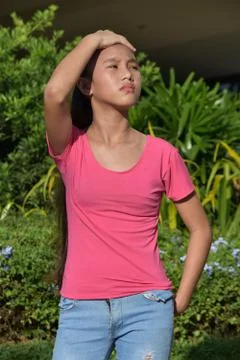 Beautiful Girl Memory Problems Foto stock