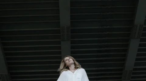 Beautiful girl model posing at the camera. Stock Footage 60989675