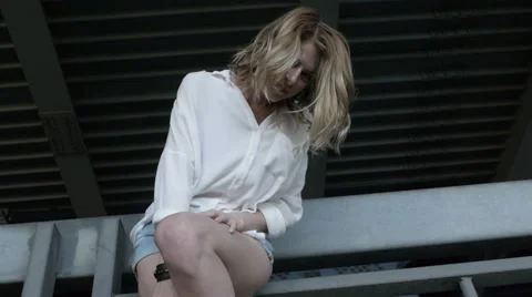 Beautiful girl model posing at the camera. Stock Footage 60989687