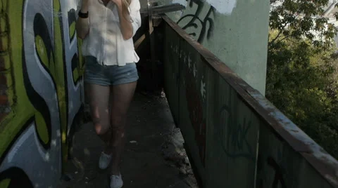 Beautiful girl model posing at the camera. Stock Footage 60989782