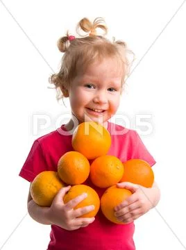 Beautiful girl with oranges Stock Photos