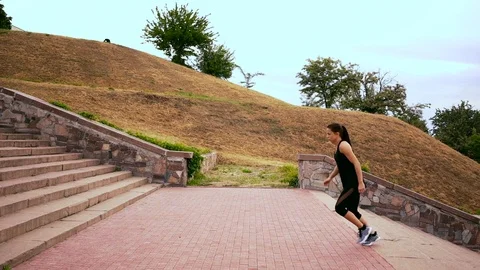 Beautiful girl running Stock Footage 110842017