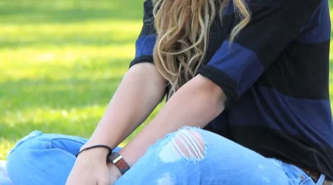 Beautiful Girl in Summer Sunshine Stock Footage