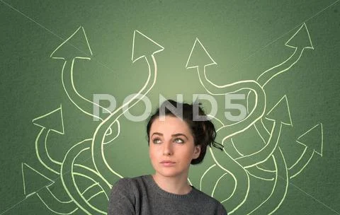 Beautiful girl thinking a solution Stock Photos