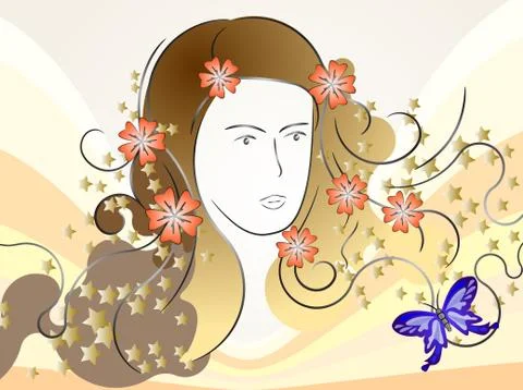 Beautiful girl. Vector 스톡 일러스트