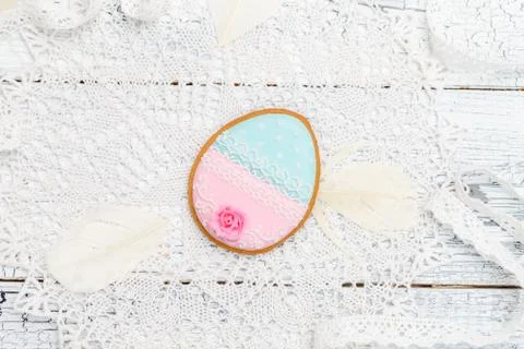 Beautiful glazed Easter cookies Stock Photos