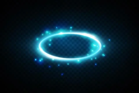 A Beautiful Glowing Blue Magic Circle Enhanced with Bright, Sparkling Effects Stock-Illustration