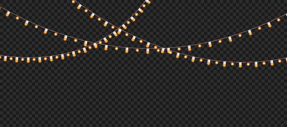 Beautiful Glowing festive string lights Stock Illustration